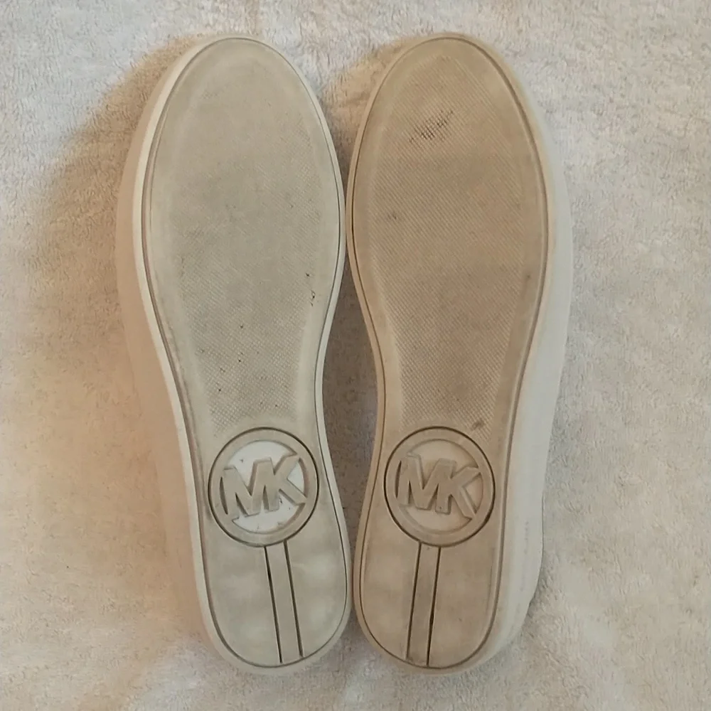 Michael Kors Leather Teddi Platform Slip-on, White, Women's‎ Size 9 And 1/2